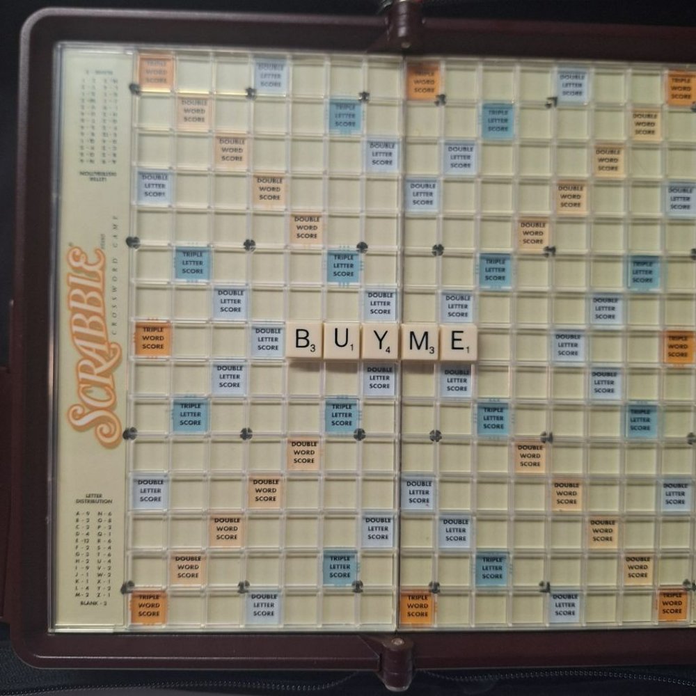 Scrabble Folio Travel Game 2001 Vintage Zipper‎ Car Ride Pencil No Score Sheet